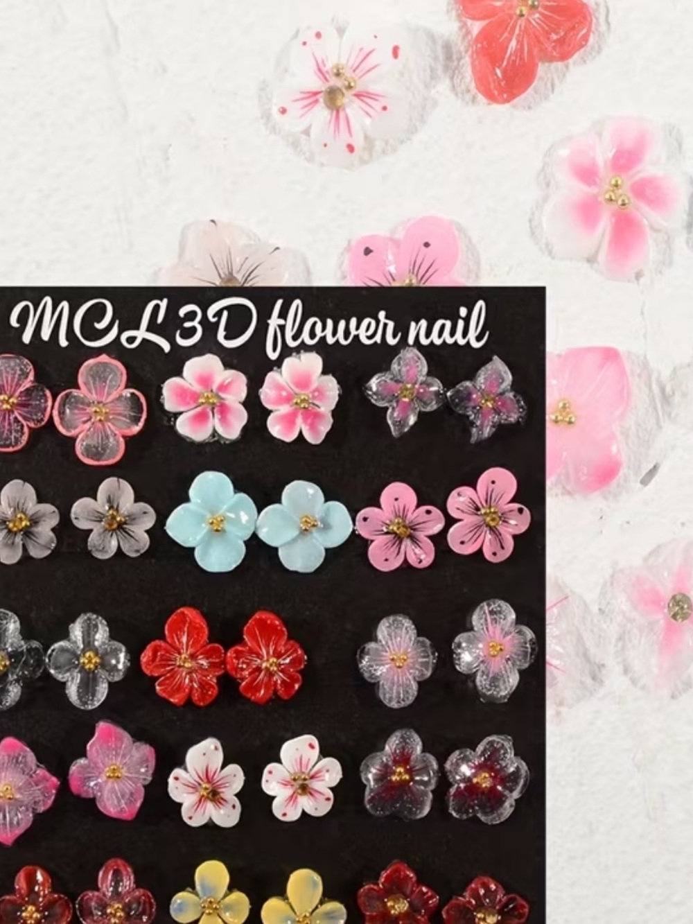 3D Floral Nail Charms - Multi Color NWT